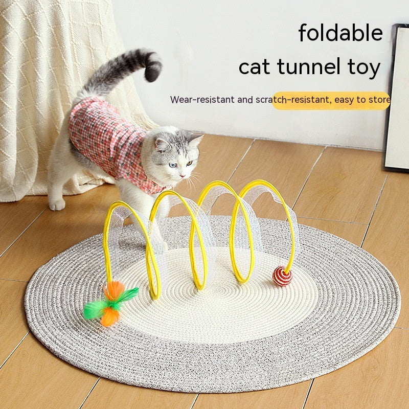 CATFUN - Vouwbare S-vormige kattentunnel voor speelplezier en comfort
