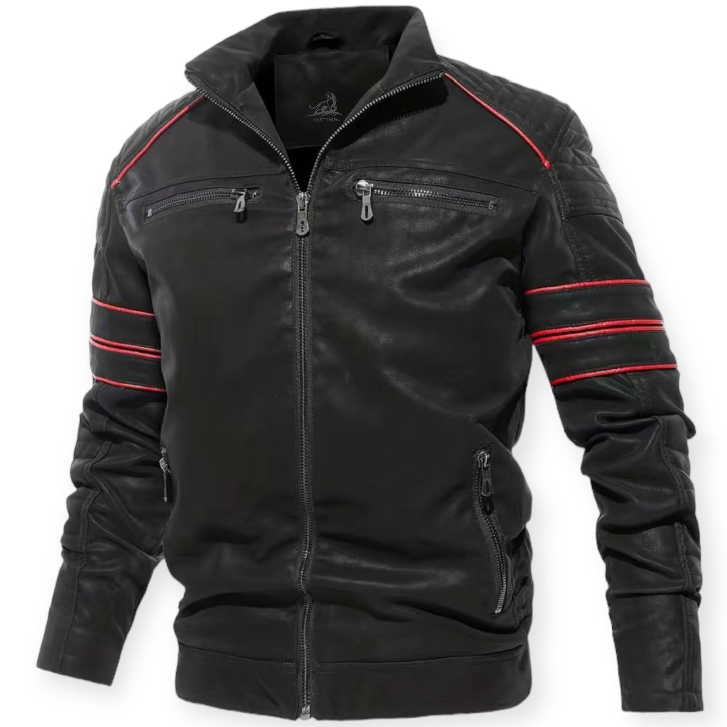 BRODY - Racer geïnspireerd zwart leren jack