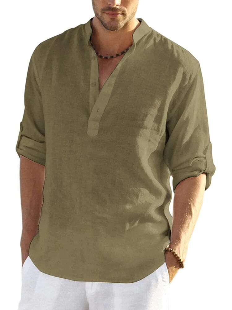 Heren - Casual T-shirt - Ademend Katoen-Linnen - Strand Kleding - Bence Henley