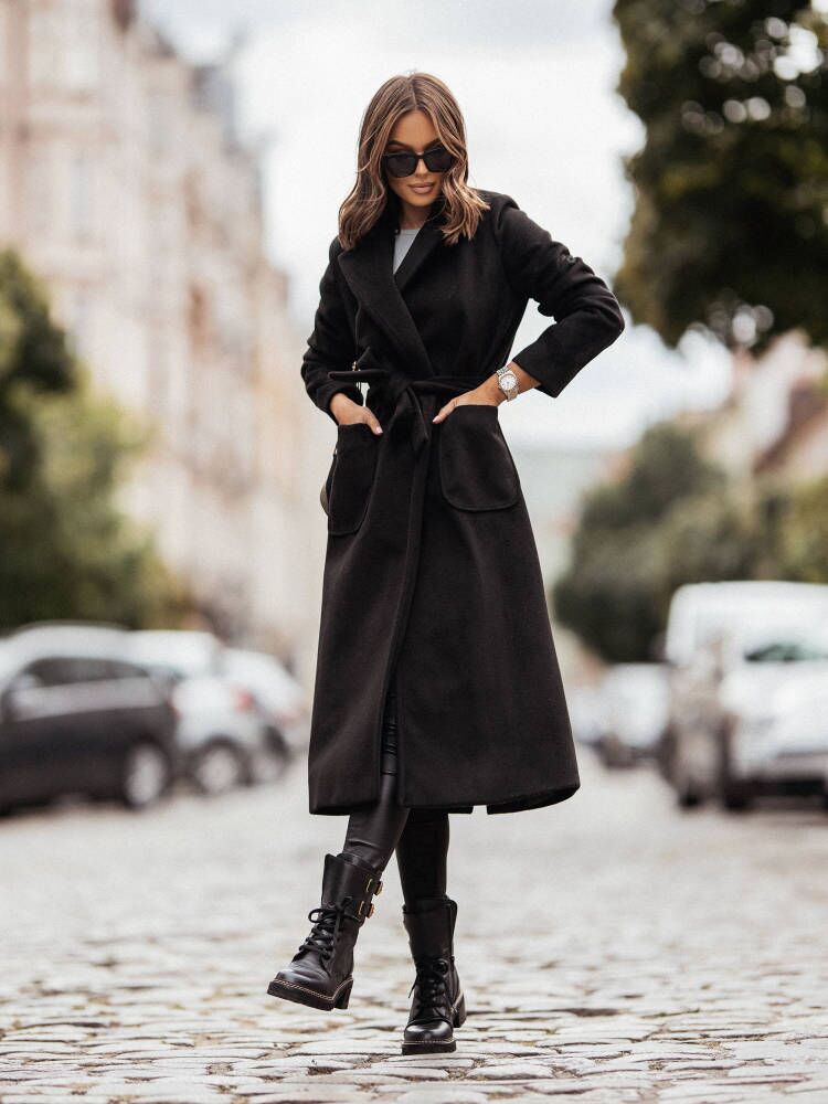 ISABEL - Elegante lange winterjas met ceintuur voor dames
