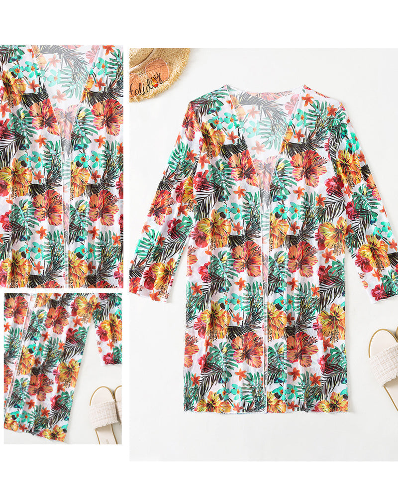 Driedelige bikini-set met bloemenprint en bijpassende rok – Solmira BloomSet