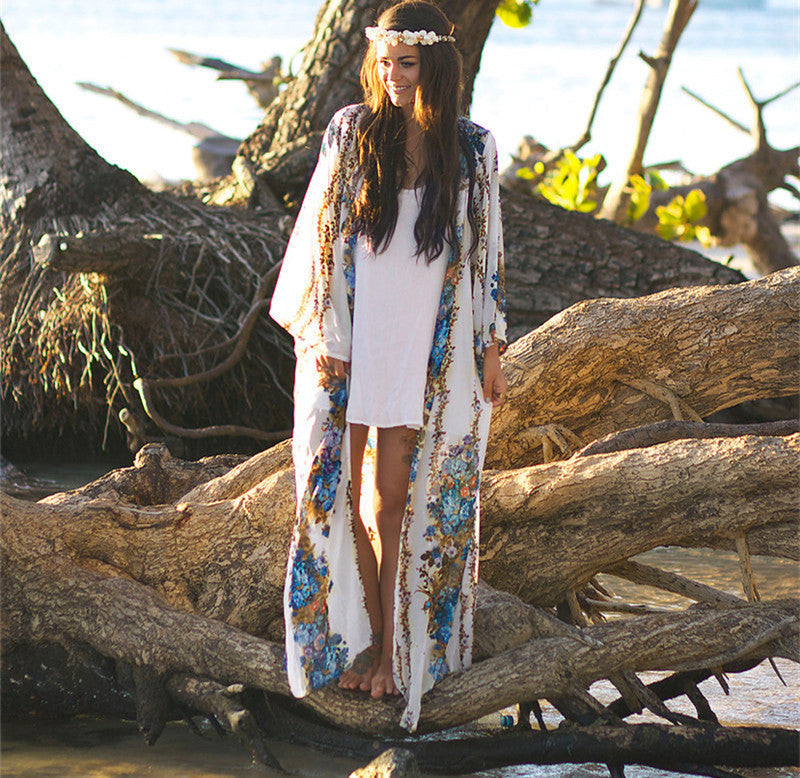 Lange Kimono - Dames - Luchtige Pasvorm - Strandmode - DROMERIGE FLOW