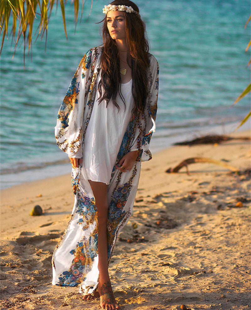 Lange Kimono - Dames - Luchtige Pasvorm - Strandmode - DROMERIGE FLOW