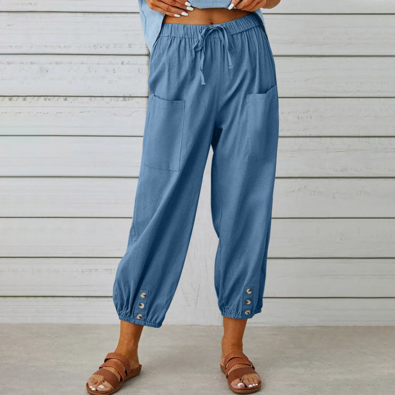 Dames - Hoge Taille Broek - Lichtgewicht en Ademend - Zomer Outfit - ELEGANTE STIJL