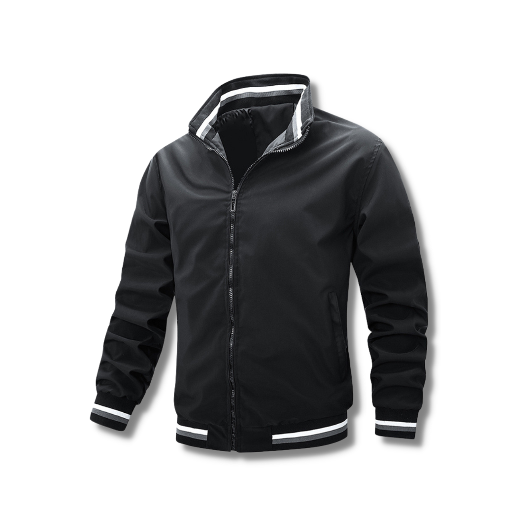 VINCENT – Zip-up jas met contrasterende kraag en manchetten voor een stijlvolle, sportieve look