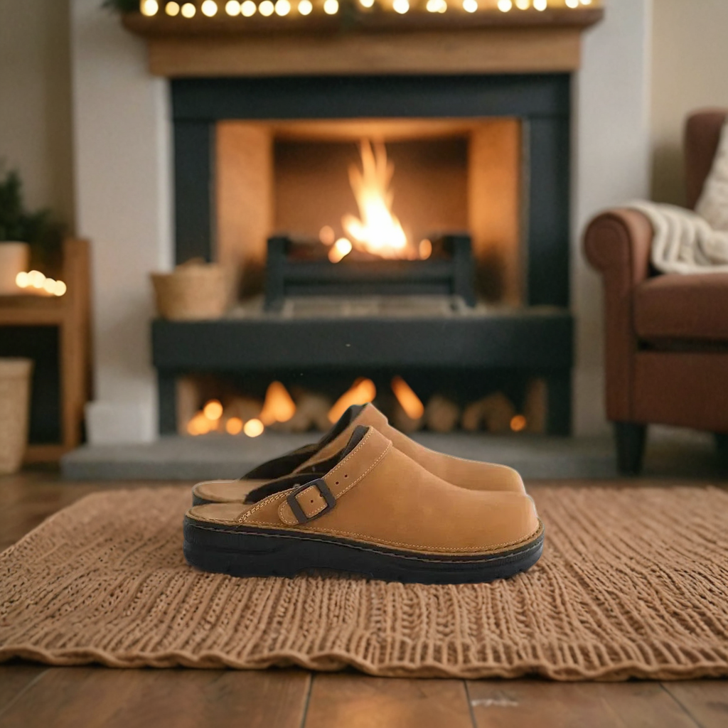 Orthopedische dames pantoffels van leer met zacht voetbed – VivaLoom Comfort