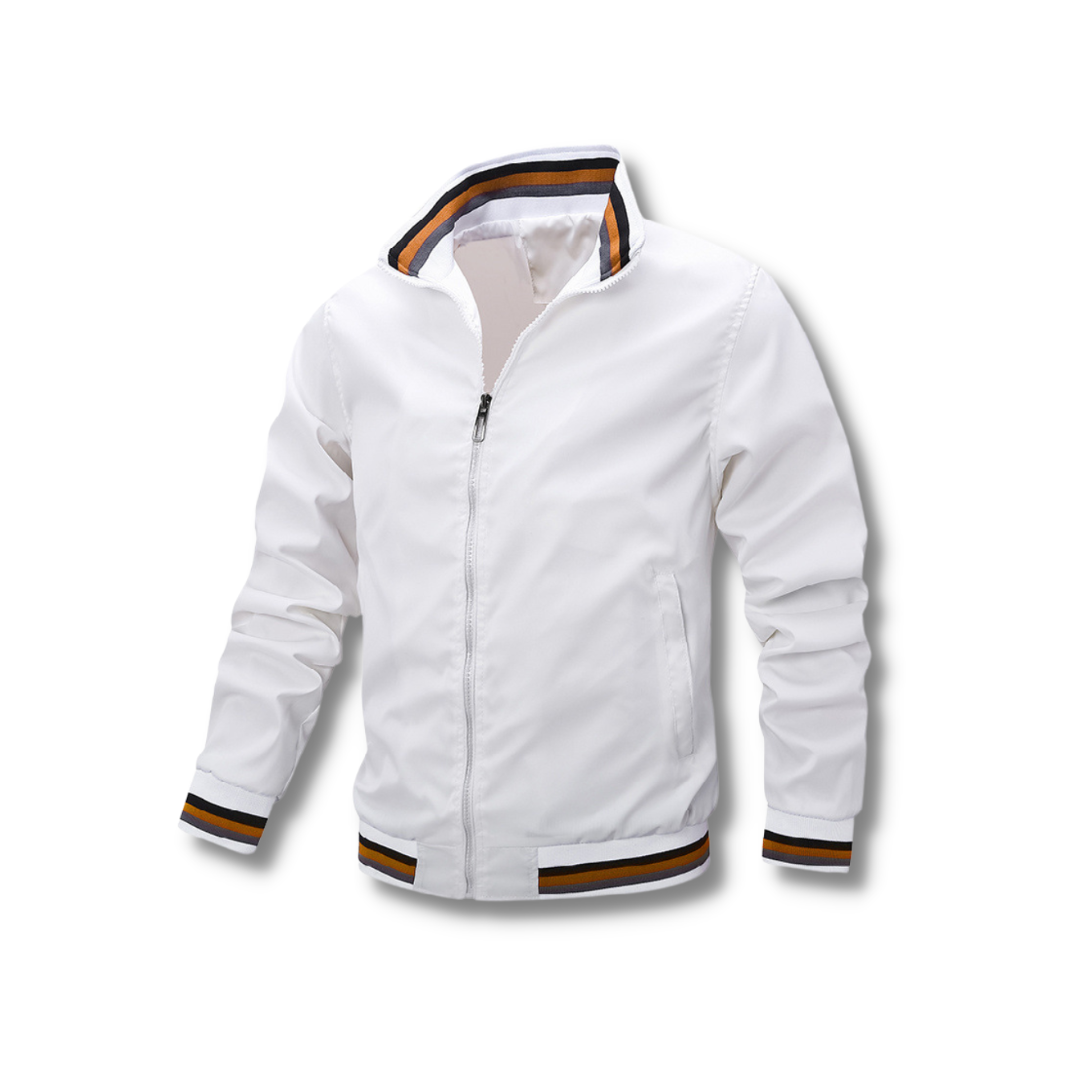 VINCENT – Zip-up jas met contrasterende kraag en manchetten voor een stijlvolle, sportieve look