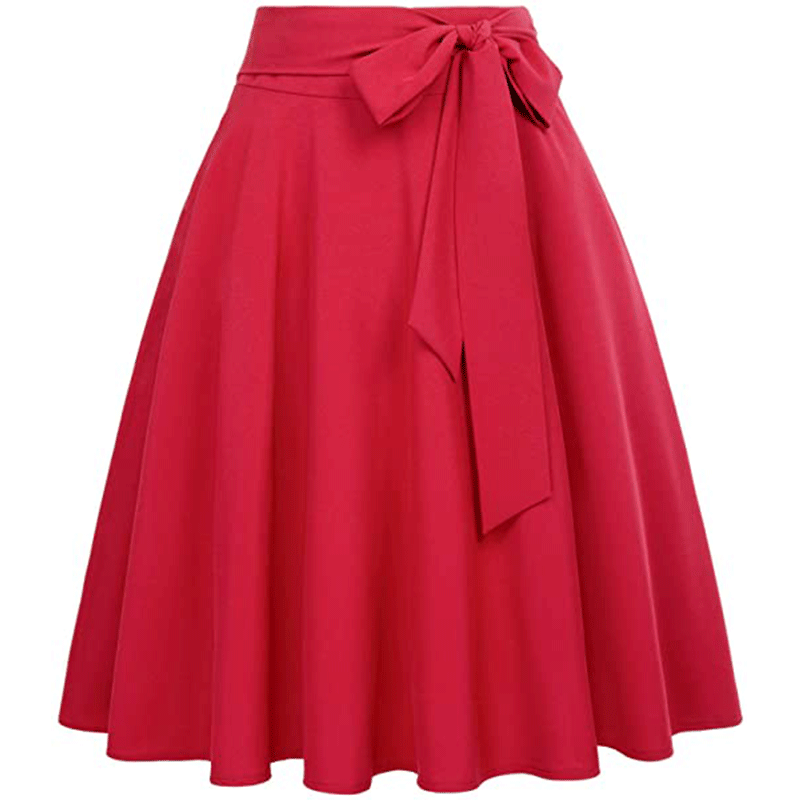 Vrouwen - Hoge Taille A-lijn Rok - Zachte Katoenen Polyester Mix - Elegante Midi Rok - VLOEIENDE STIJL