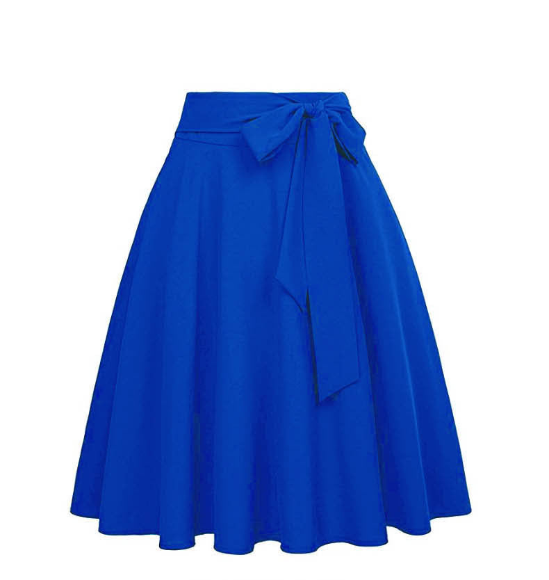 Vrouwen - Hoge Taille A-lijn Rok - Zachte Katoenen Polyester Mix - Elegante Midi Rok - VLOEIENDE STIJL