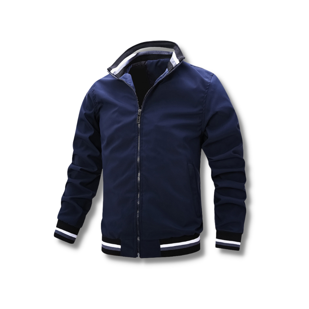 VINCENT – Zip-up jas met contrasterende kraag en manchetten voor een stijlvolle, sportieve look