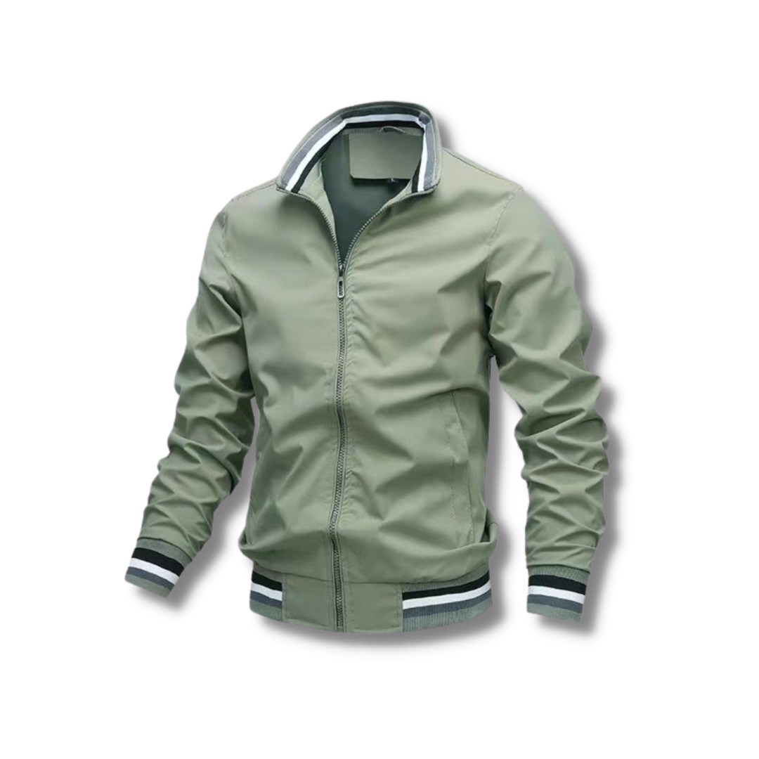 VINCENT – Zip-up jas met contrasterende kraag en manchetten voor een stijlvolle, sportieve look