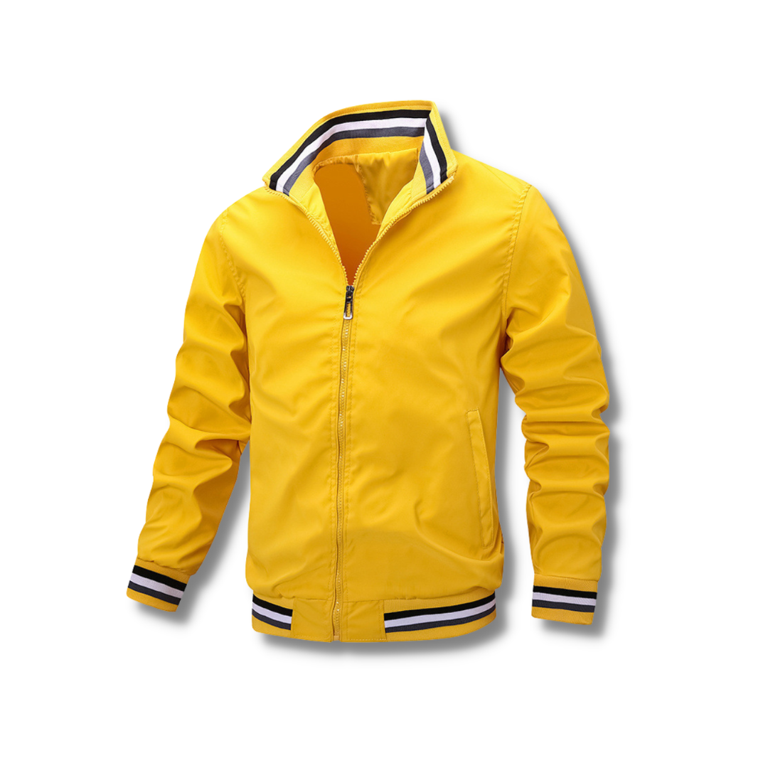 VINCENT – Zip-up jas met contrasterende kraag en manchetten voor een stijlvolle, sportieve look
