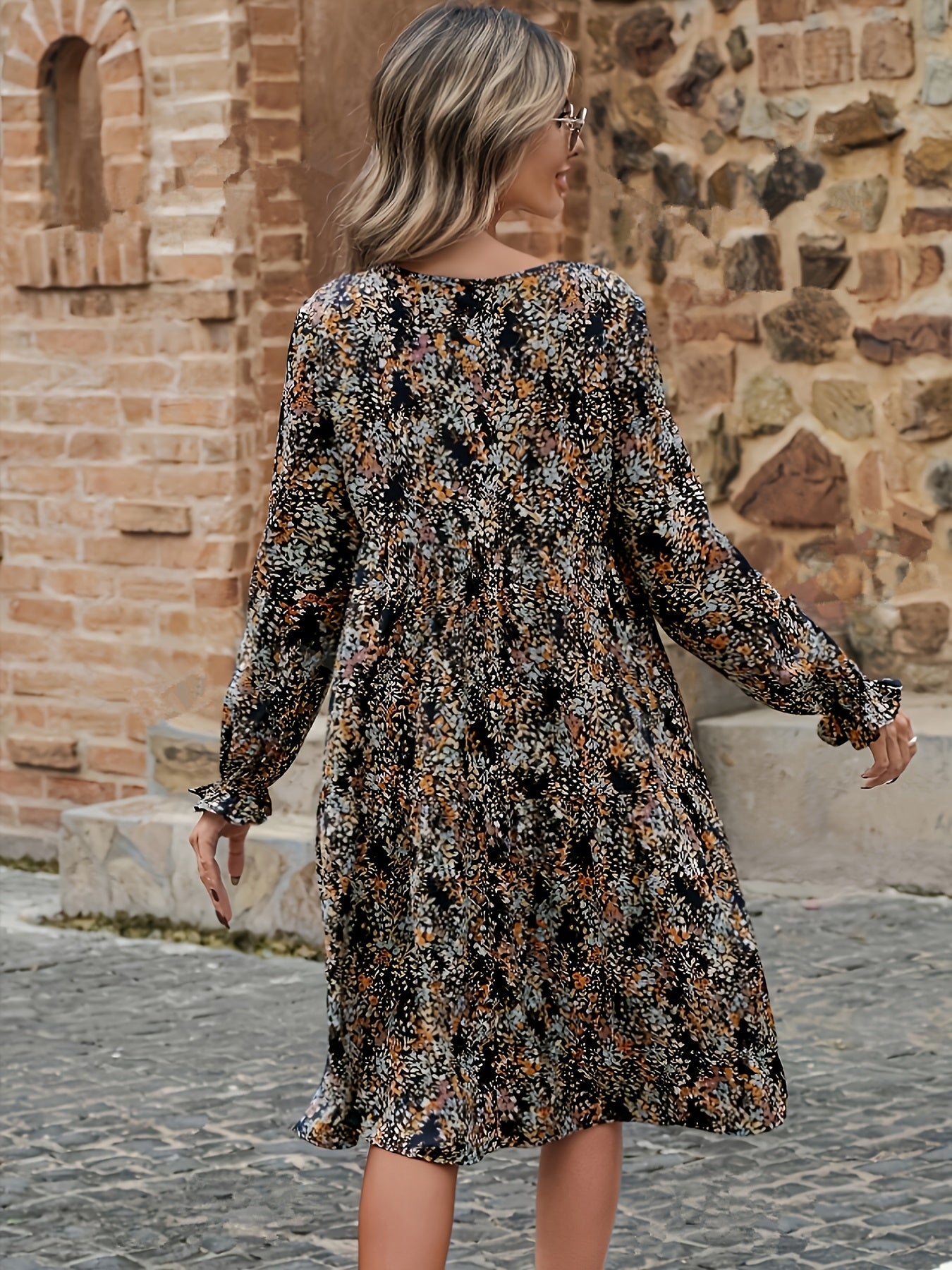 Vrouwen - Bloemenprint Jurk - Losse Pasvorm - Casual Vakantiekleding - ALIDA DRESS