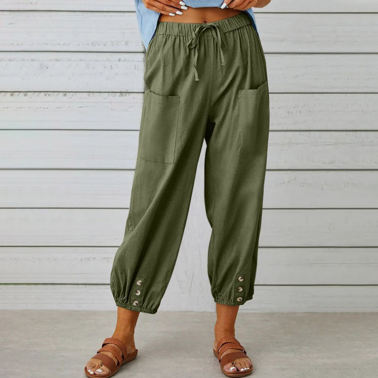 Dames - Hoge Taille Broek - Lichtgewicht en Ademend - Zomer Outfit - ELEGANTE STIJL