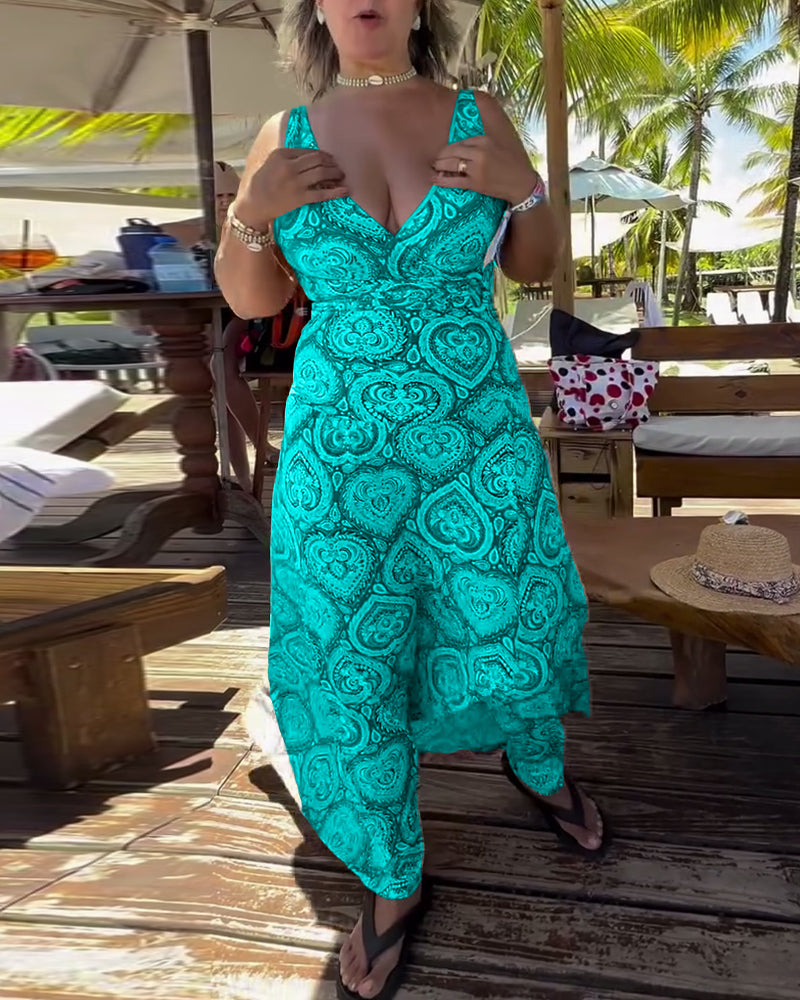 Badpak - Vrouwen - Spandex Polyester - Vakantieprint - Hartvorm Design