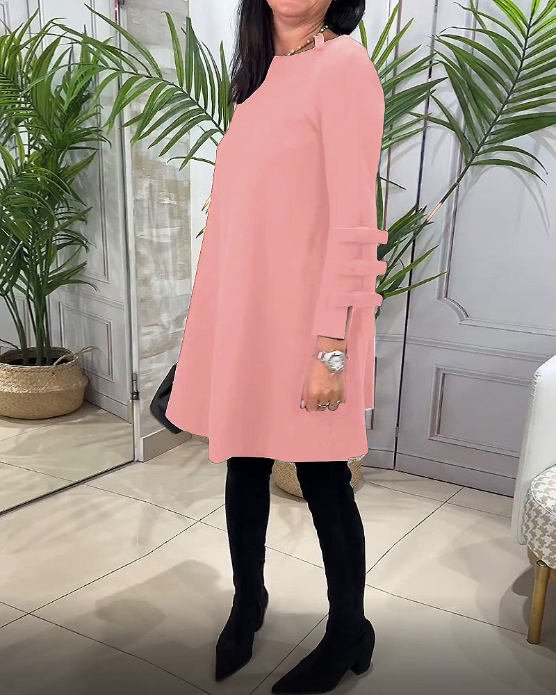 A-lijn Jurk Voor Vrouwen Met Speelse Mouwstrikdetails – MONIQUE ELEGANCE