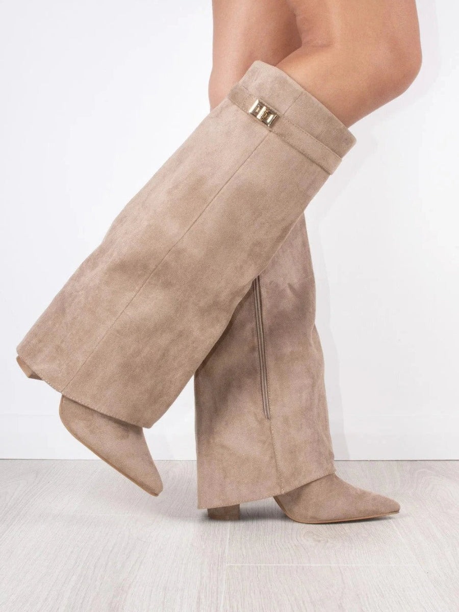Kniehoge Laarzen - Vrouwen - Suede Hak - Dames Laarzen - NIX