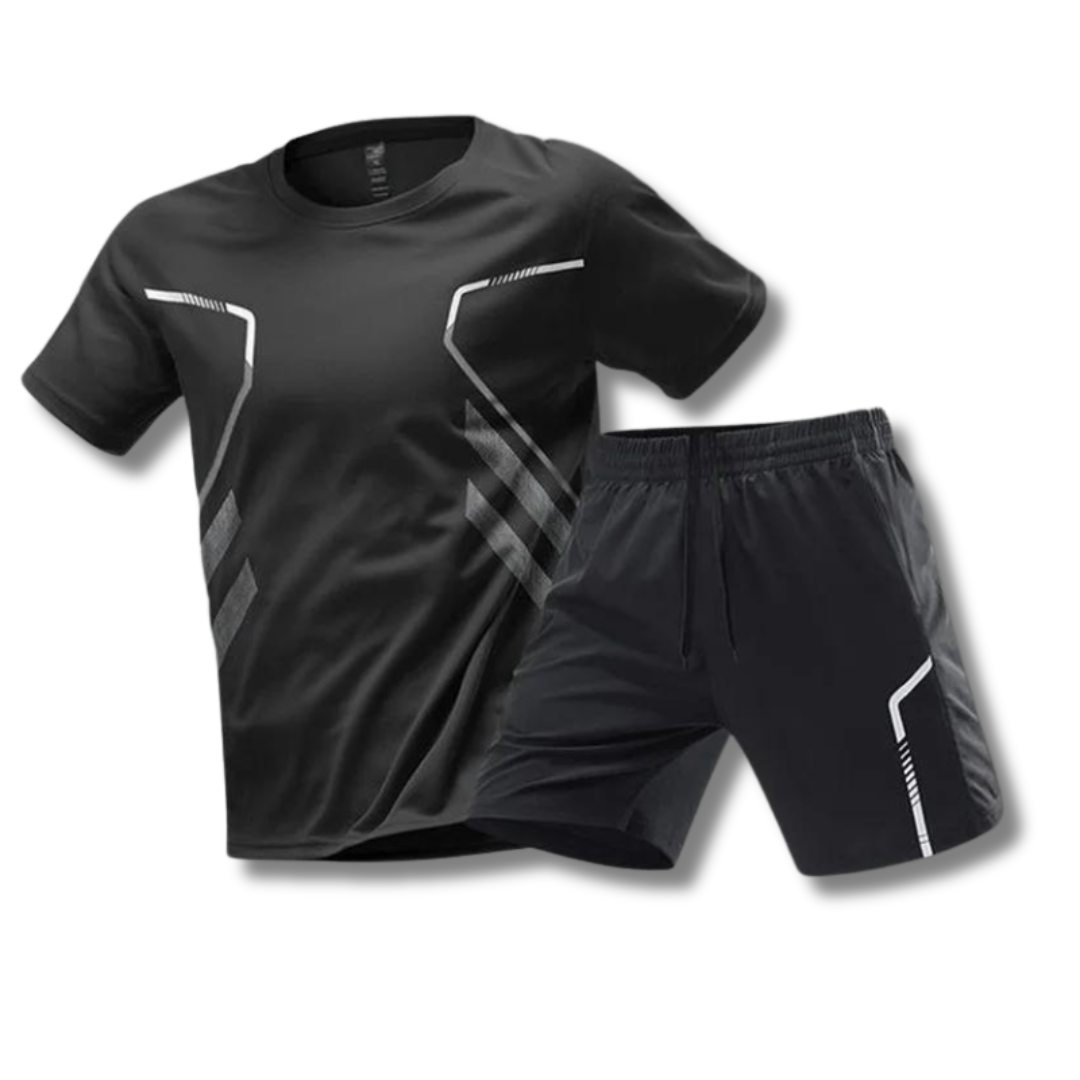 Heren - Padel Sport Outfit - Ademend Shirt en Short - Technische Sportset - SPORTIEVE STIJL