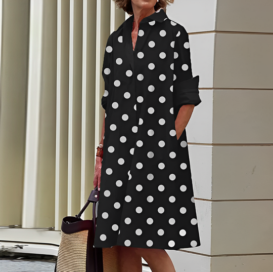 Oversized zwarte overhemdjurk voor moeiteloze stijl – NoirEase
