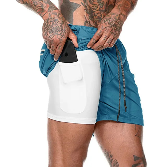 Mannen - Hardloopshort - Dubbele Laag - Ademend en Comfortabel - IDEALE RUNNER
