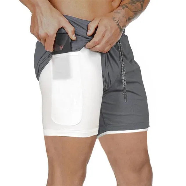 Mannen - Hardloopshort - Dubbele Laag - Ademend en Comfortabel - IDEALE RUNNER