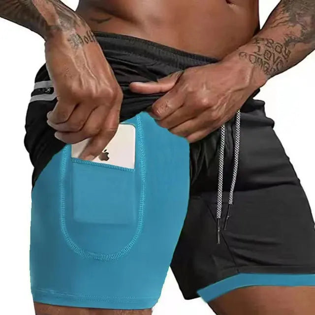 Mannen - Hardloopshort - Dubbele Laag - Ademend en Comfortabel - IDEALE RUNNER