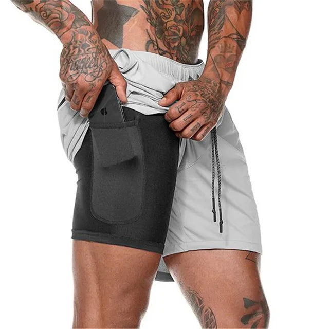 Mannen - Hardloopshort - Dubbele Laag - Ademend en Comfortabel - IDEALE RUNNER