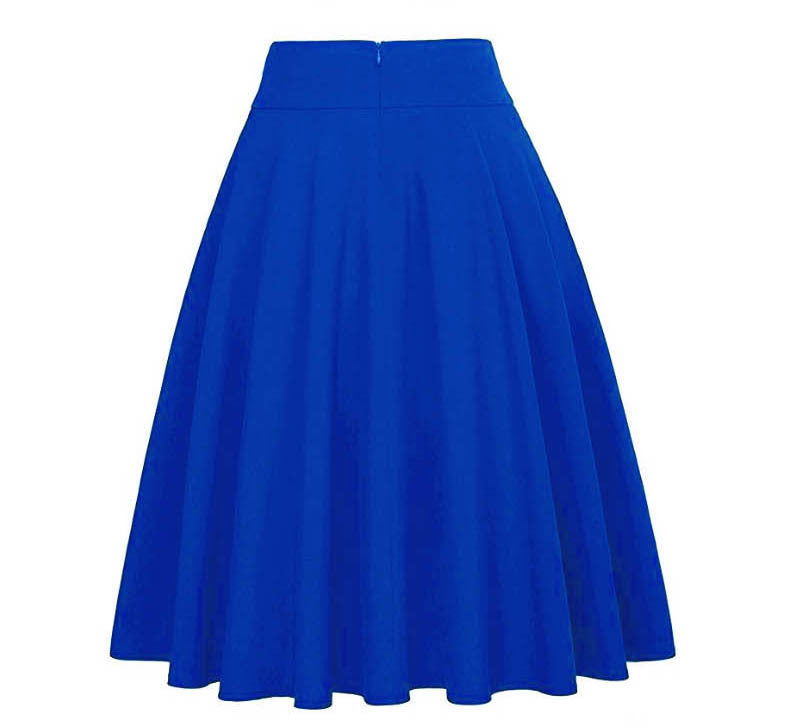 Vrouwen - Hoge Taille A-lijn Rok - Zachte Katoenen Polyester Mix - Elegante Midi Rok - VLOEIENDE STIJL
