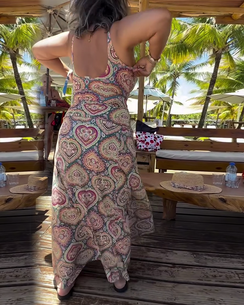 Badpak - Vrouwen - Spandex Polyester - Vakantieprint - Hartvorm Design
