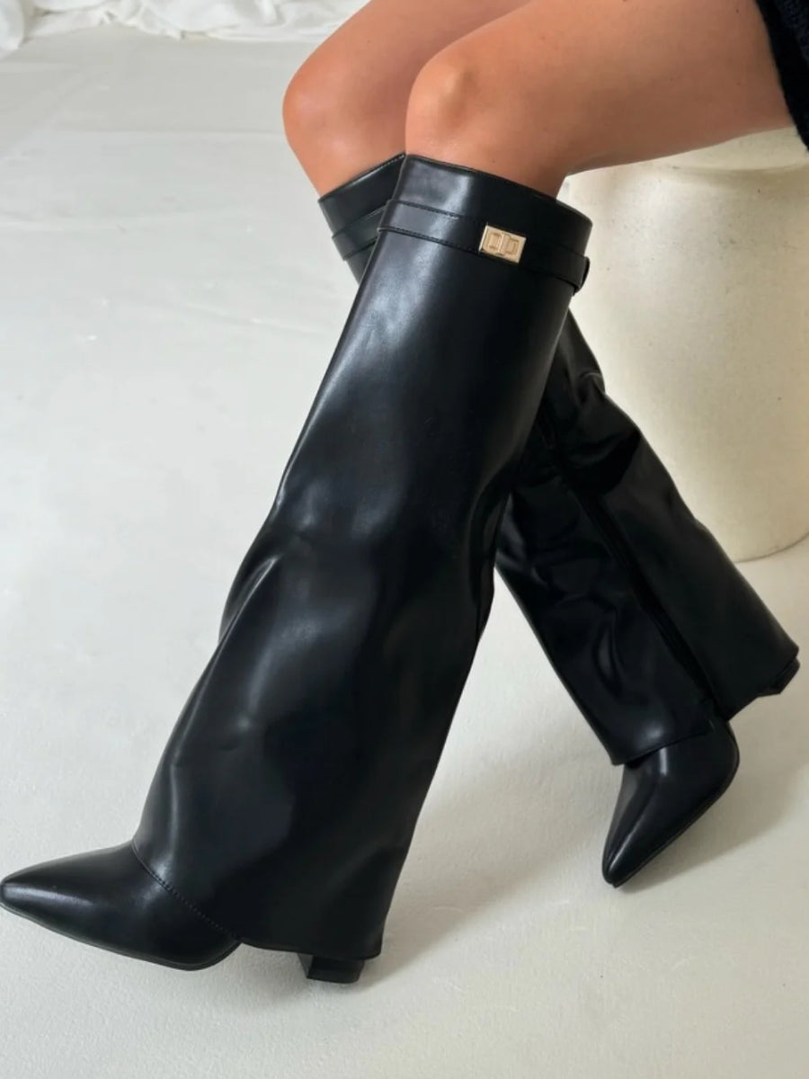 Kniehoge Laarzen - Vrouwen - Suede Hak - Dames Laarzen - NIX