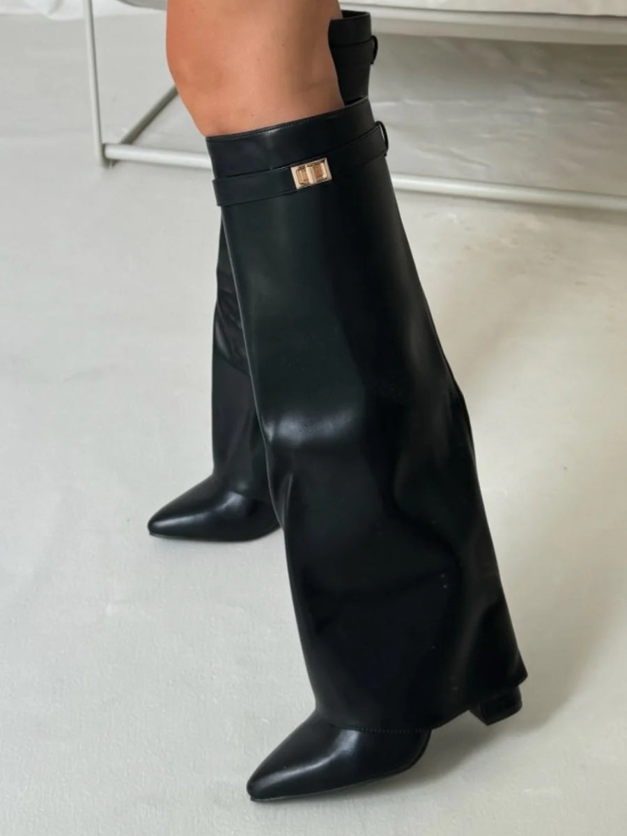 Kniehoge Laarzen - Vrouwen - Suede Hak - Dames Laarzen - NIX