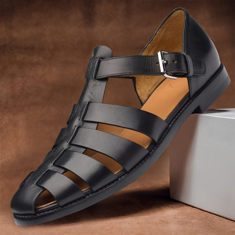 Vrouwen - Gesloten Teen Sandalen - Leren Materiaal - Ademend Ontwerp - Zomer Comfort