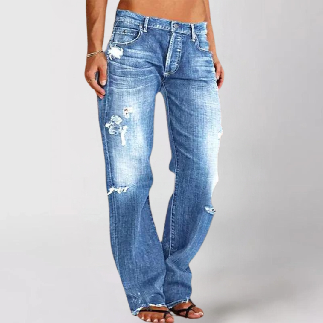 Dames - Losse wijde jeans - Comfortabele pasvorm - Stijlvolle casual kleding