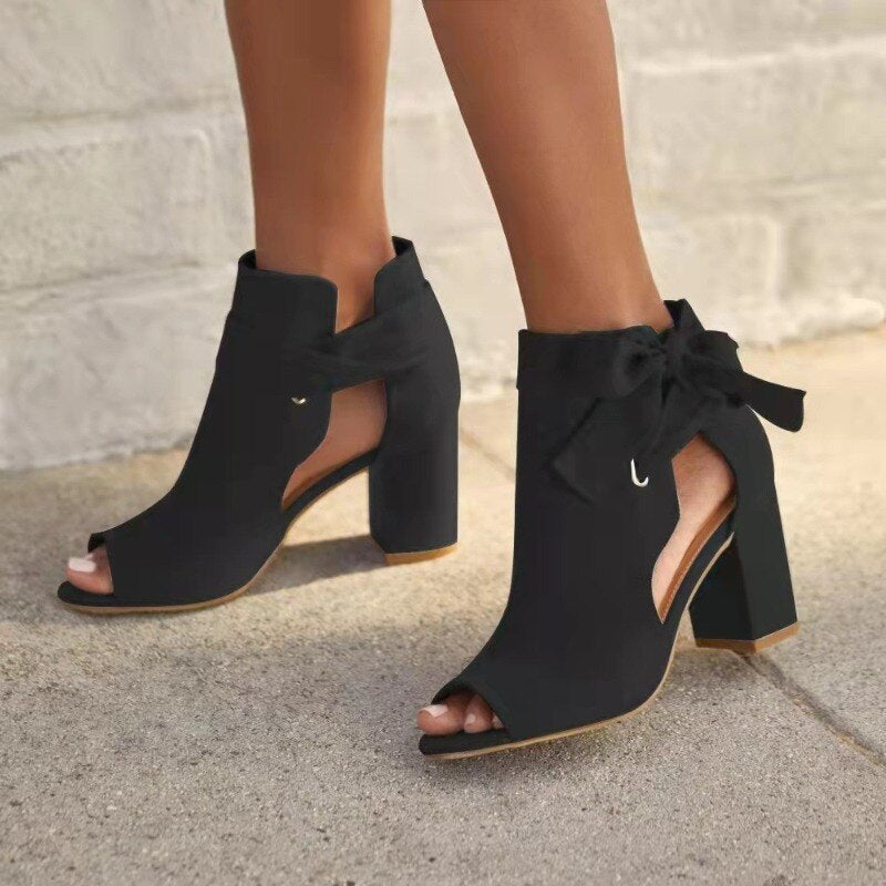 Dames - Hoge Hakken Sandalen - Comfortabele Leer - Elegante Stijl voor Feestjes