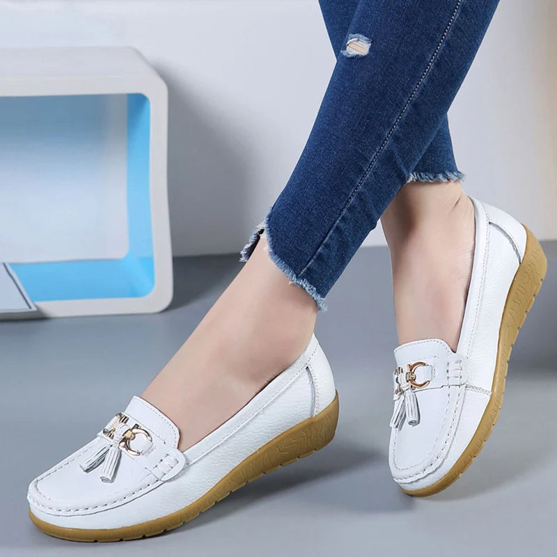 Leren Ballerina Flats - Dames - Cut-Out - Comfort - AVA