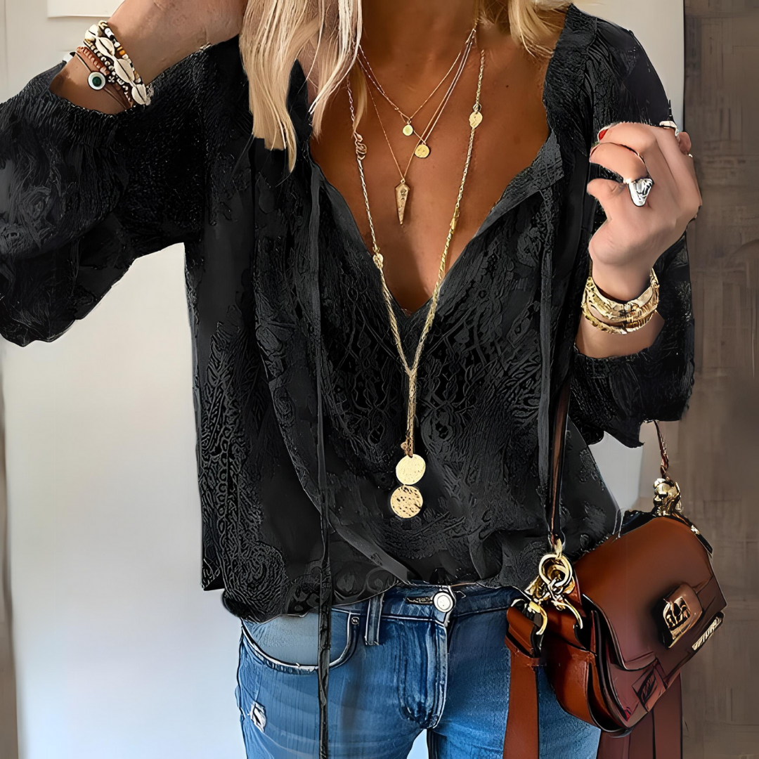 Lichte Blouse - Dames - Kantaccenten - Elegante Kleding - VINTAGE TOUCH