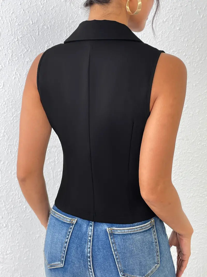 Dames - Mouwloze Vestenblouse - Elegante Getailleerde Pasvorm - Moderne Kleding - VESTBLOUSE ANKICA