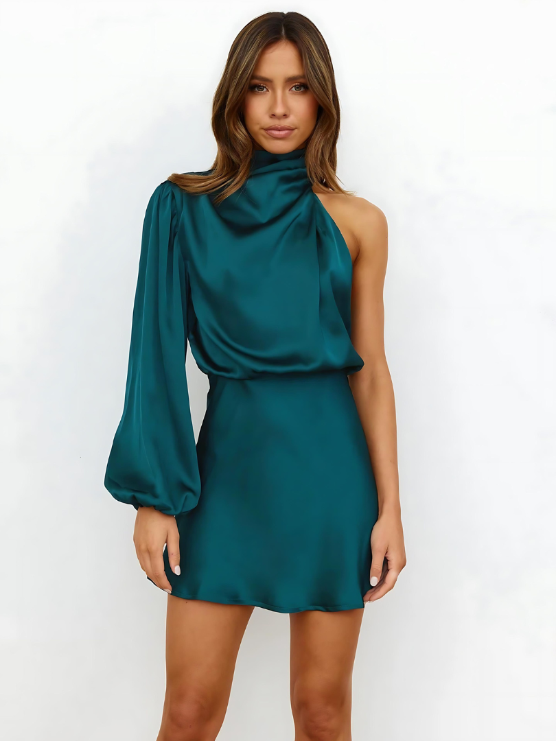 Jurk - Vrouwen - Satijn - Avondjurk - Elegante Een Schouder