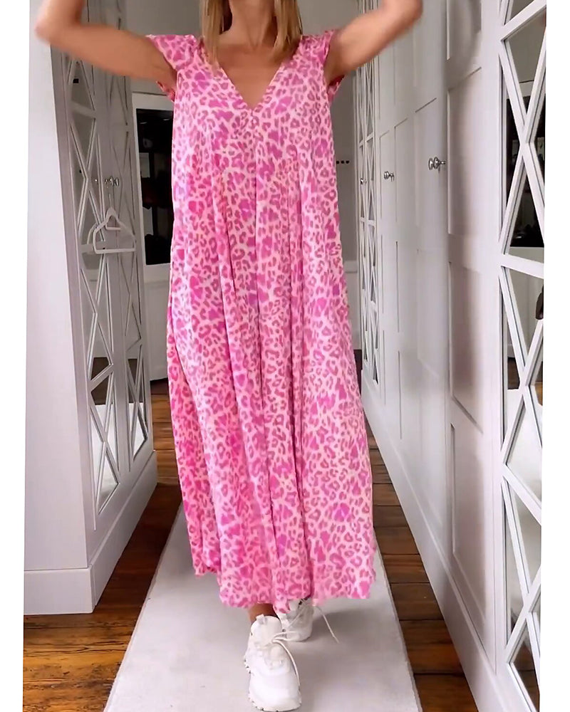 Luchtige Jurk Met V-hals En Speelse Print Voor Zomerse Dagen – TYRENE LIGHT