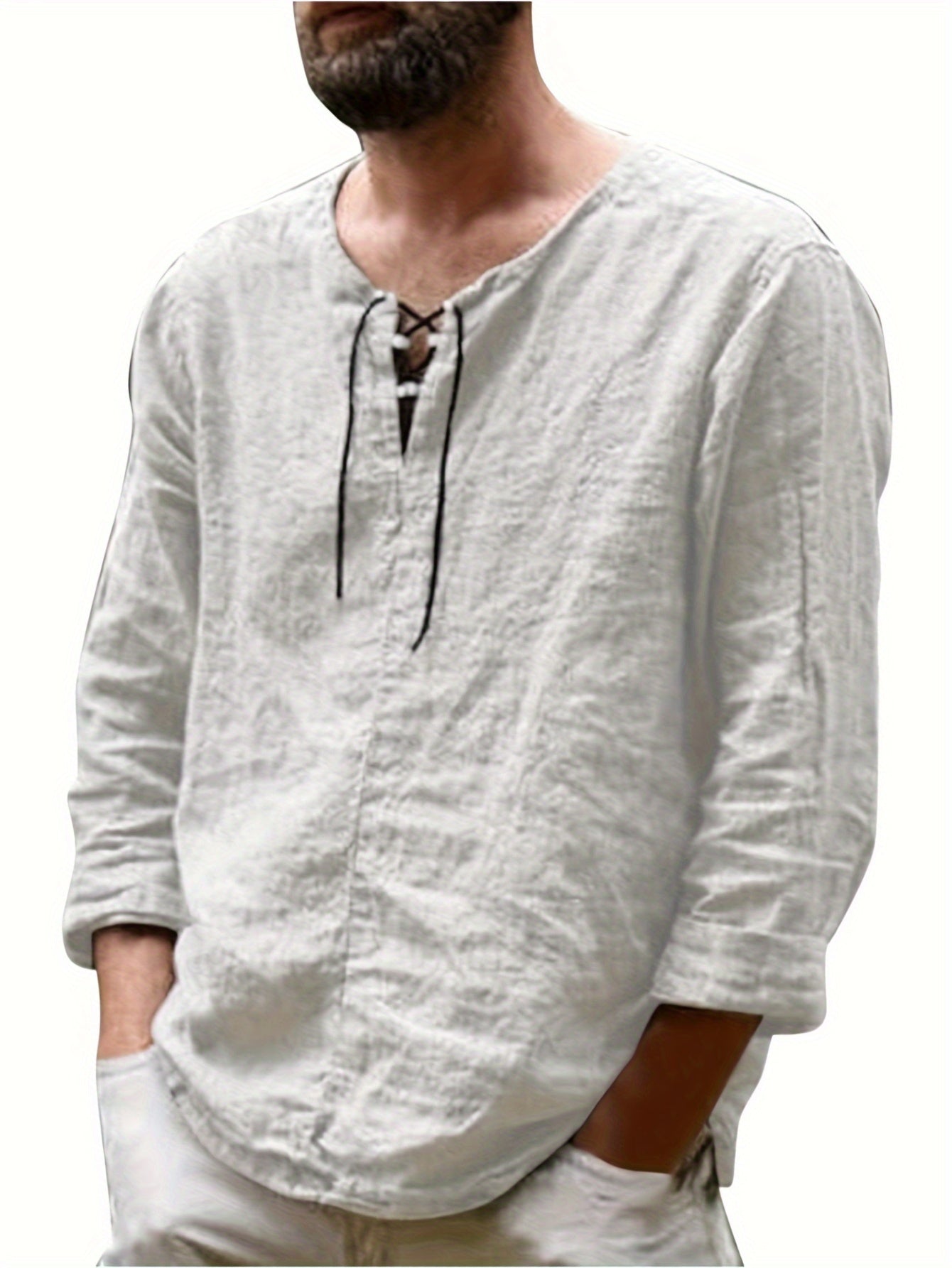 Mannen - Casual Hemd - Katoen-Linnen Mix - Lange Mouwen - Perfect voor Vrije Tijd - ARNE STYLING