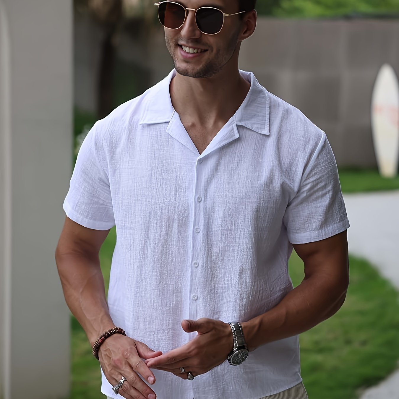 Heren - Casual Linnen Overhemd - Ademend Materiaal - Zomer Mode - CAELAN EDGE