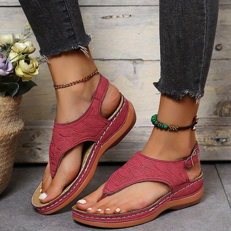 Vrouwen - Sleehak Sandalen - Verstelbaar Enkelbandje - Comfortabele Zomer Schoenen - ZOMER STIJL
