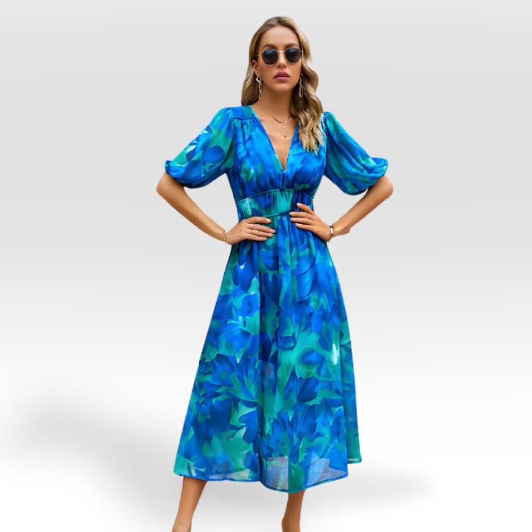 AVENIA – Charmante midi-jurk met vrouwelijke flair en verfijnde pasvorm