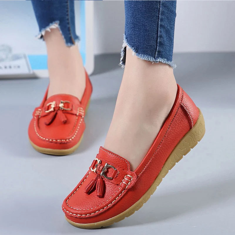 Leren Ballerina Flats - Dames - Cut-Out - Comfort - AVA
