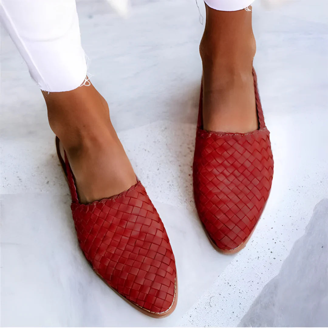 Dames - Geweven Platte Sandalen - Comfortabele Design - Chique Schoenen - WOVEN DELIGHT