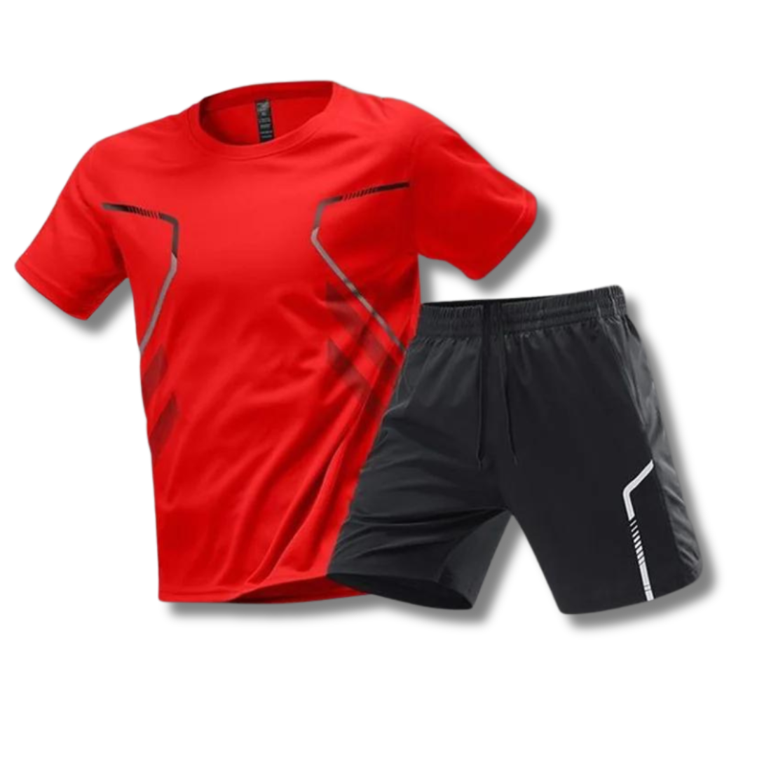 Heren - Padel Sport Outfit - Ademend Shirt en Short - Technische Sportset - SPORTIEVE STIJL