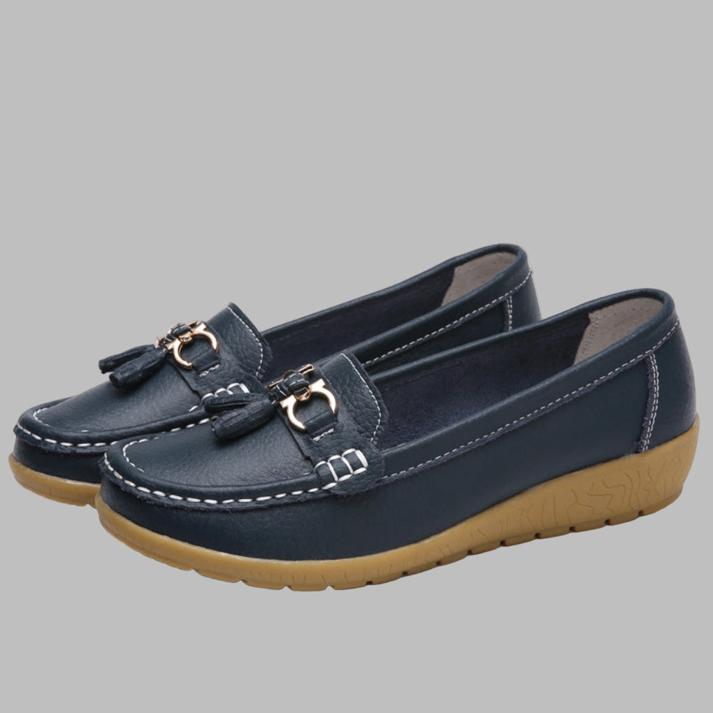 Loafers Met Sleehak - Dames - Leren - Retro Look - Nova