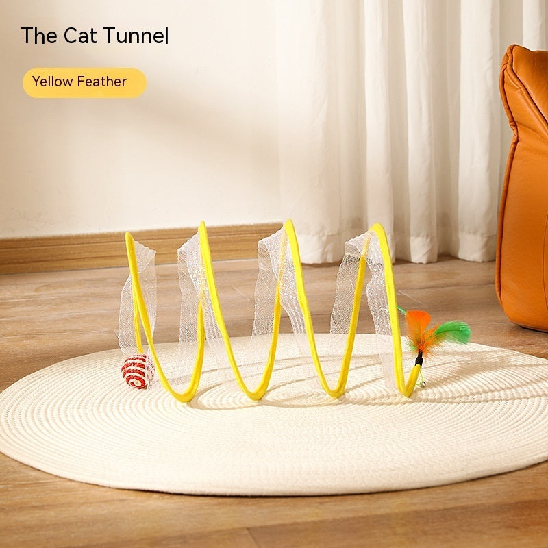 CATFUN - Vouwbare S-vormige kattentunnel voor speelplezier en comfort