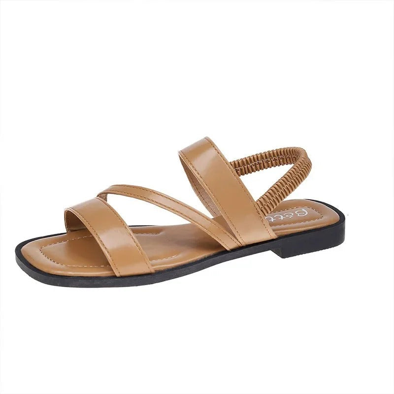 Vrouwen - Minimalistische Leren Sandalen - Comfortabel Plat Ontwerp - Stijlvolle Zomer Schoenen - LUCAS
