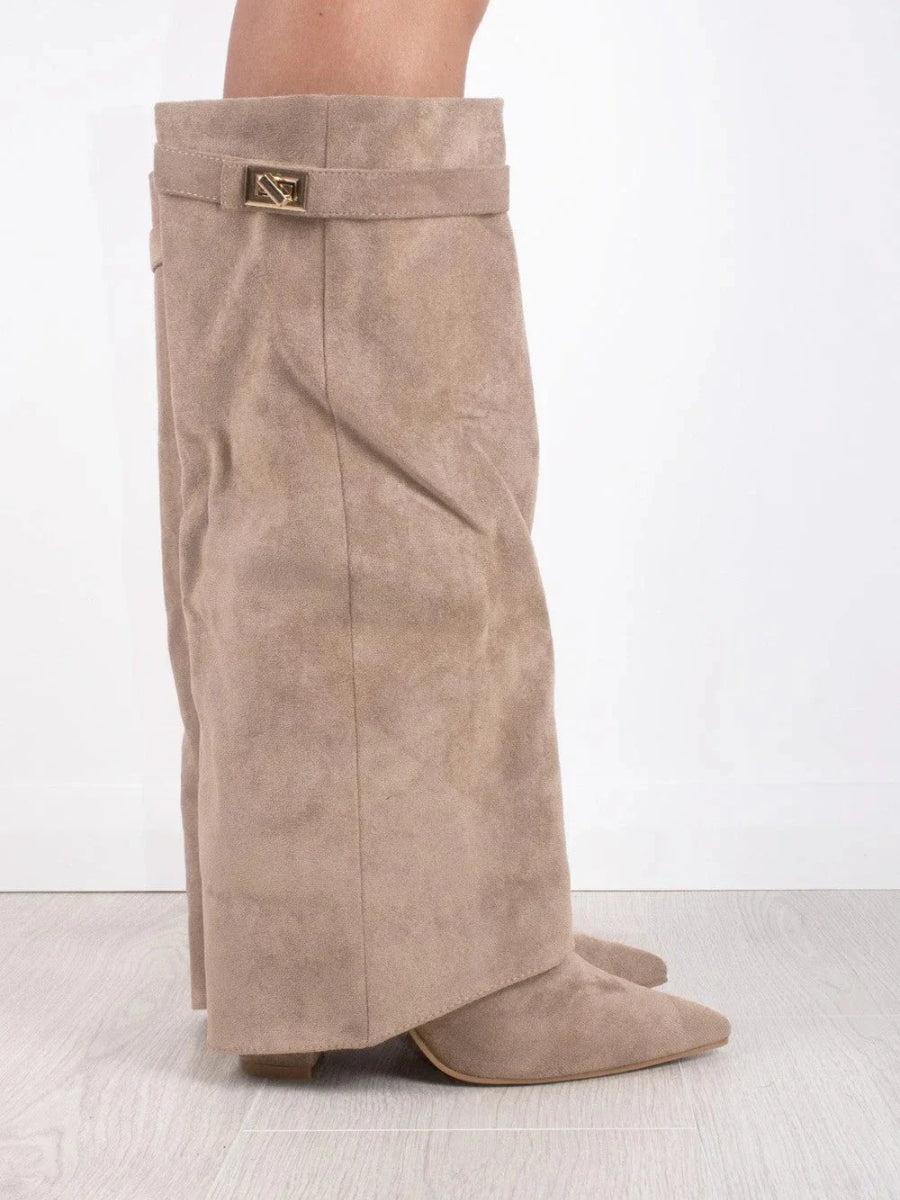 Kniehoge Laarzen - Vrouwen - Suede Hak - Dames Laarzen - NIX